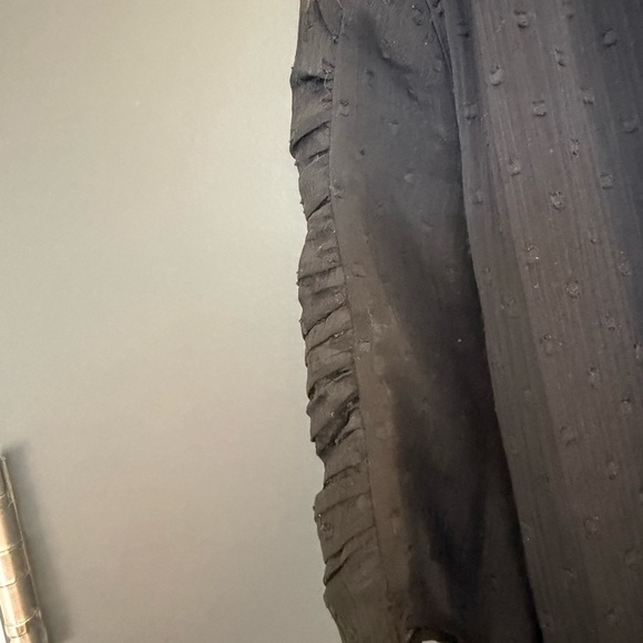 NOT FOR SALE Saints size 6 GUC sheer sleeved Black Wrap Dress with soft ruffles - Picture 4 of 15